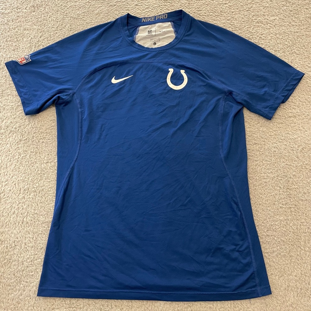 Nike Pro Indianapolis Colts Dri-Fit Shirt Mens Large Blue On Field NFL 836842